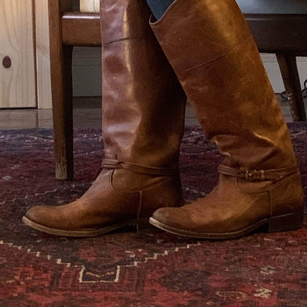 Frye Melissa Seam Leather Knee-High Boots 6 1/2